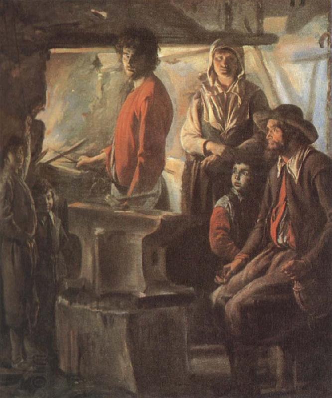 Antoine Le Nain Blacksmith at his forge China oil painting art